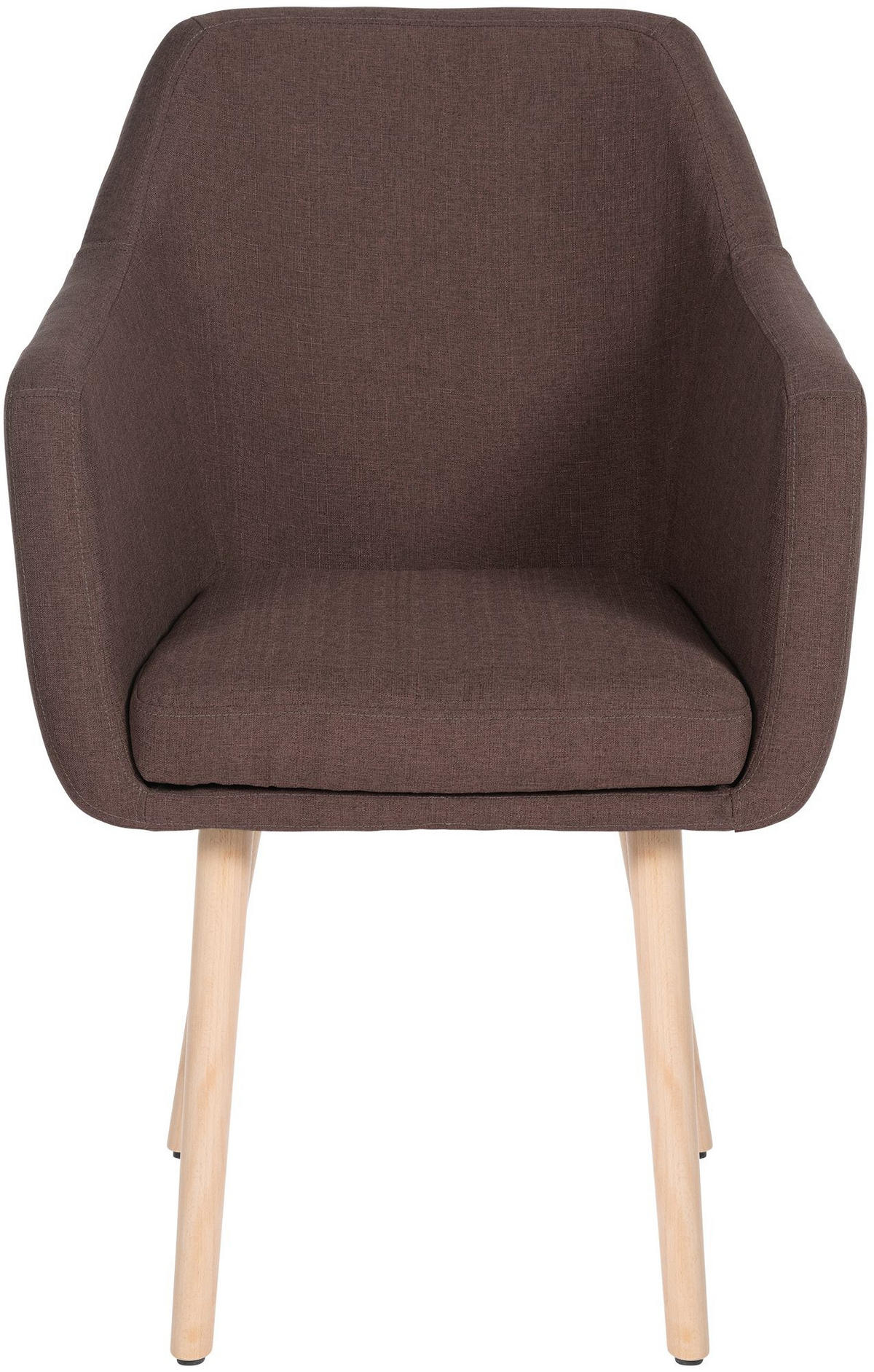 ARMLEHNENSTUHL Stoff braun - Eukalyptusholzfarben/Braun, Holz/Textil (61/88/57.5cm) - CLP