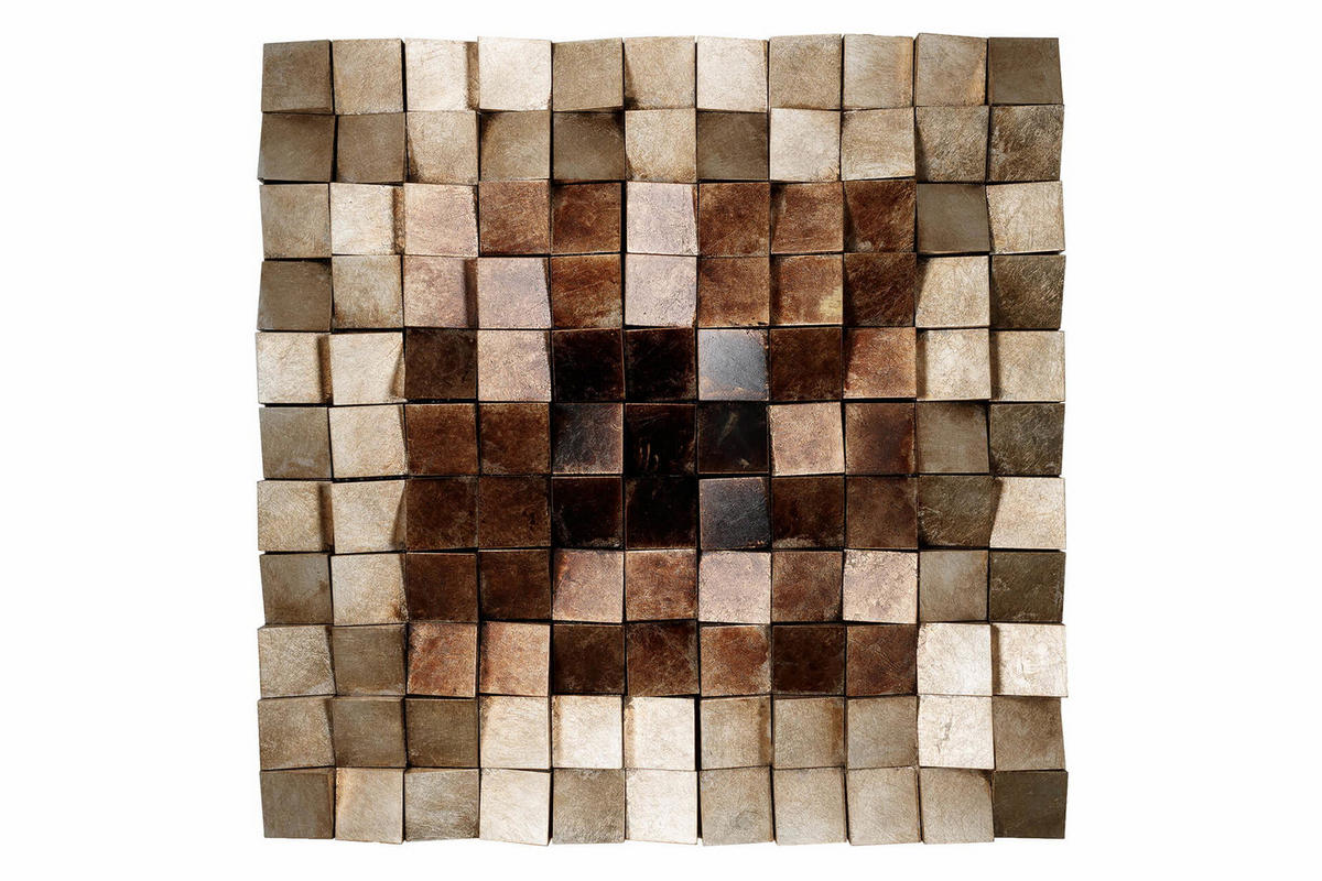 HOLZBILD Lustrous Pixel - Braun, Holz/Kunststoff (76/76cm)