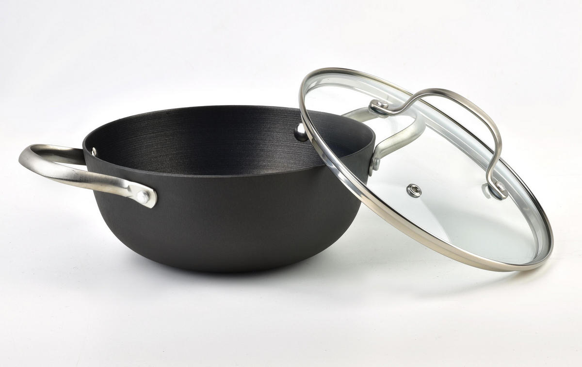 TOPF Pak Choi Schwarz 30/20/8.5 cm Metall - Schwarz, Metall (30cm) - Mondex