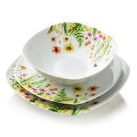 GESCHIRR-SET Lea 18-tlg Grün 30/30/20cm Porzellan - Grün, Keramik (30/20/30cm) - Mondex