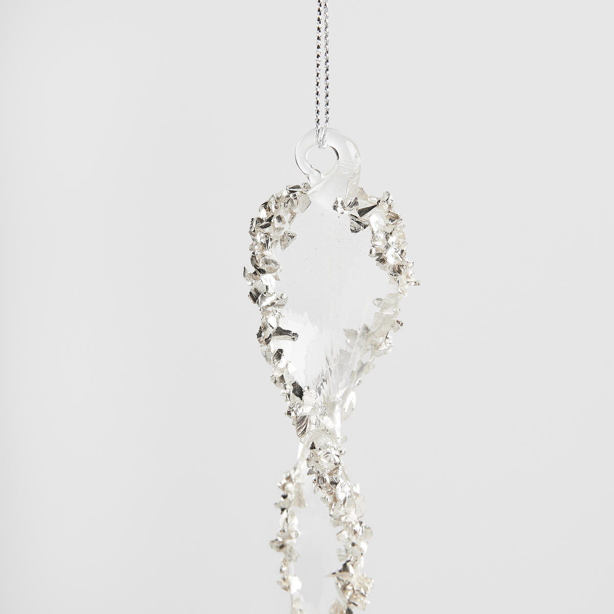 WANDDEKORATION Buse, Silber, 25 cm, Dekorative Weihnachtsdeko - Silberfarben, Glas (1/25/1cm) - home&you