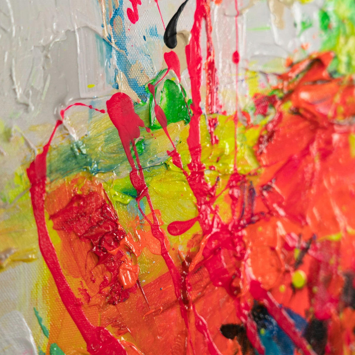 GEMÄLDE Farben der Leidenschaft Schattenfugenrahmen Gold 120x80 cm - Goldfarben, Holz (120/80cm) - YS-art gallery