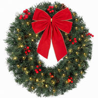 WEIHNACHTSKRANZ PVC Stahl Grün - Grün, Kunststoff (60/12/60cm) - HOMCOM