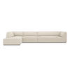 ECKSOFA links Ruby aus Cord leichtes beige 5 Sitzplätze - Creme, Textil (180/366cm) - Micadoni