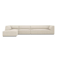 ECKSOFA links Ruby aus Cord leichtes beige 5 Sitzplätze - Creme, Textil (180/366cm) - Micadoni