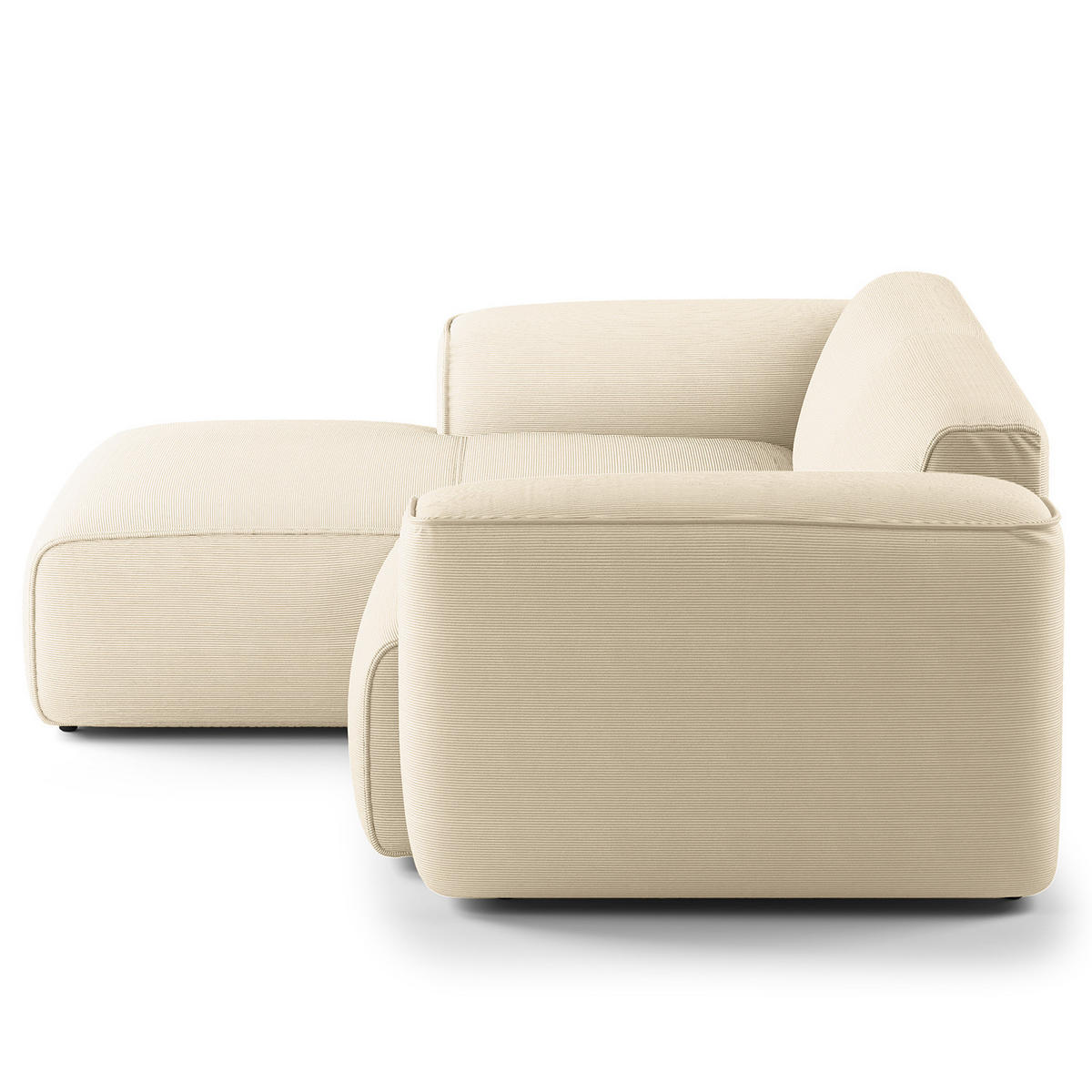 ECKSOFA mit XL-Longchair - Beige/Schwarz, Kunststoff/Textil (260/171cm) - home24