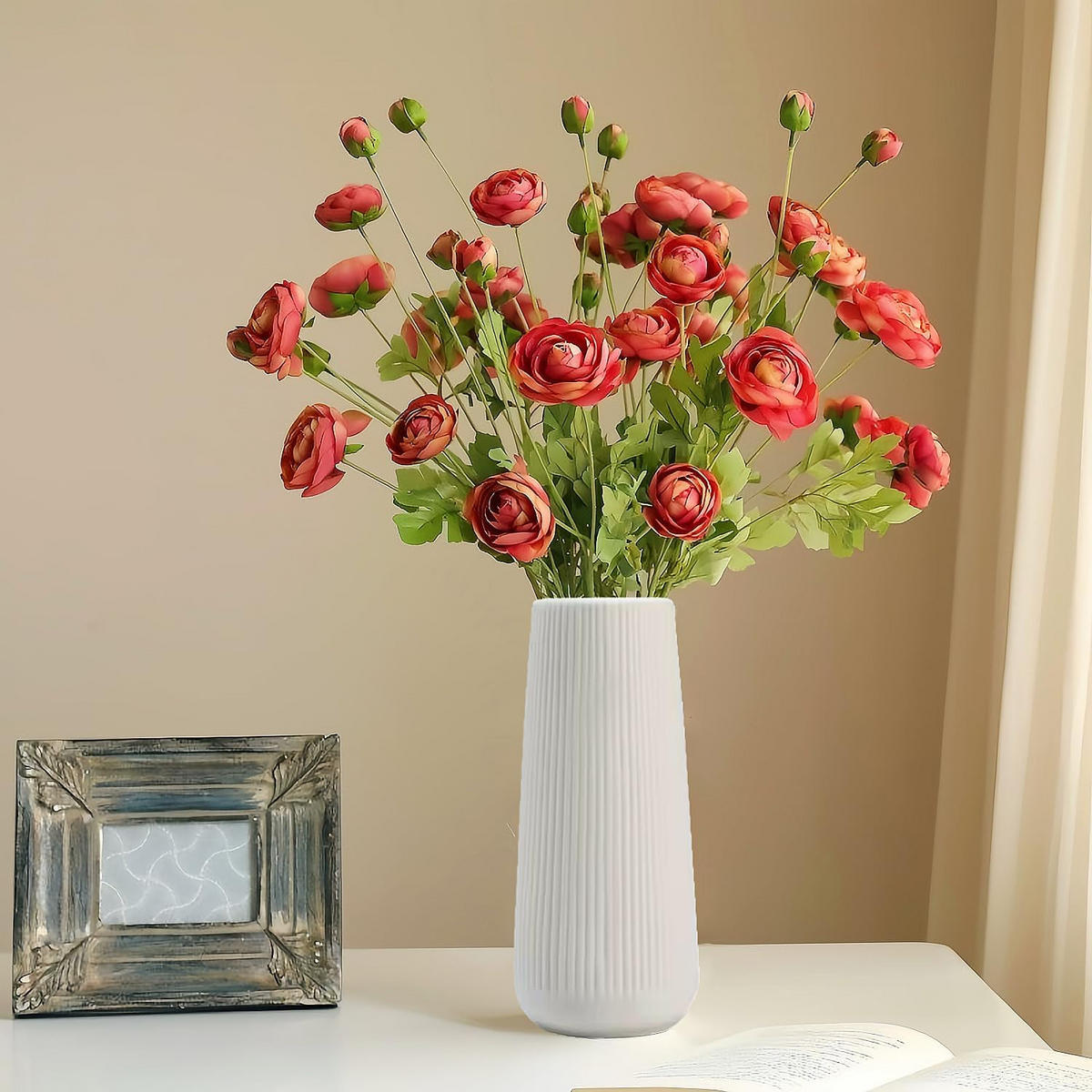 VASE 20 cm Keramik - Weiß, Keramik (20cm) - LIBRATON