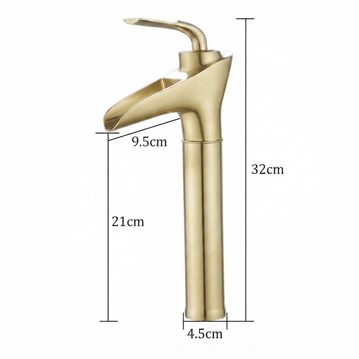 BADEZIMMERARMATUR, 32 x 14 cm, gold - Goldfarben, Metall (37/7/22cm) - Vallsero
