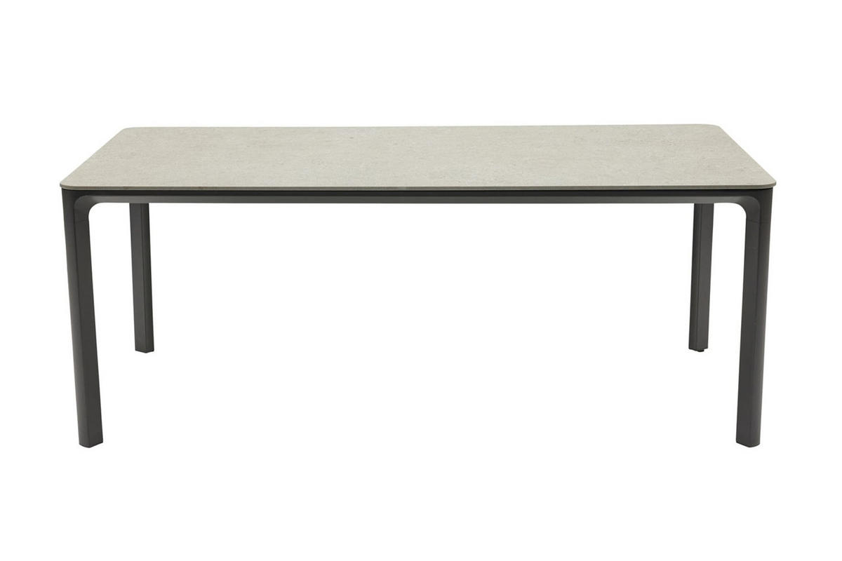 GARTENTISCH Pierre 180x90x75cm, Aluminium/Sintered Stone, Steingrau - Grau, Keramik (90/180/75cm) - dasmöbelwerk
