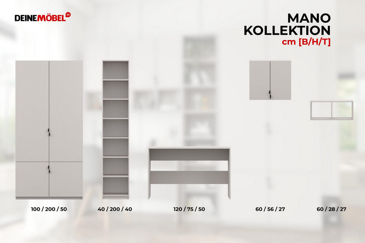 JUGENDZIMMER MANO A 7-teilig in Kaschmir - Kaschmir, Holzwerkstoff (260/200/50cm) - Deine Möbel 24