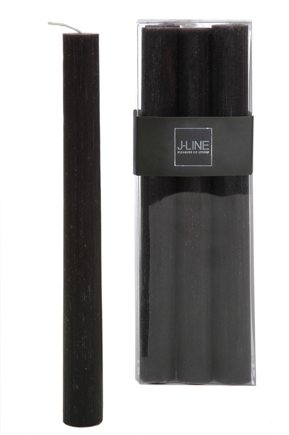 DUFTKERZE AURA - Schwarz - 9 Std. - 6er set - Schwarz, Paraffin (4.5/24/7cm) - J-Line