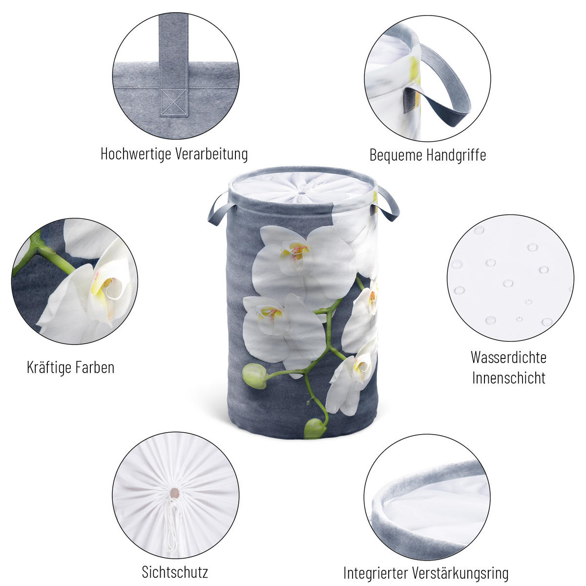 WÄSCHEKORB Pretty - Grau, Textil (37/55/55cm) - Sanilo