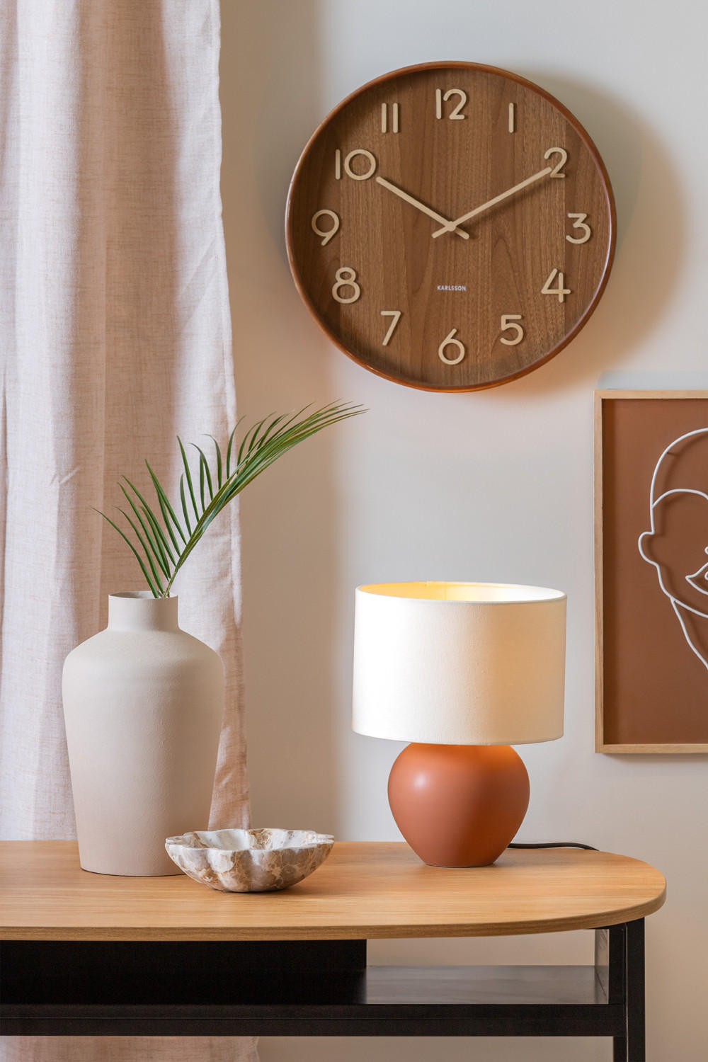 TISCHLAMPE Alma Cone Braun 23/23/32.5 cm - Cognac, Keramik (23/23/32.5cm) - Leitmotiv