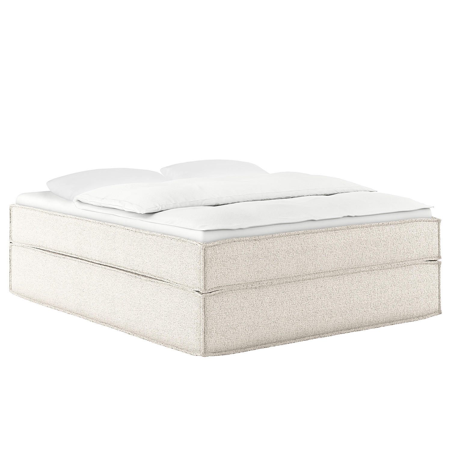BOXSPRINGBETT - Premium - Weiß, Textil (140/200cm) - home24