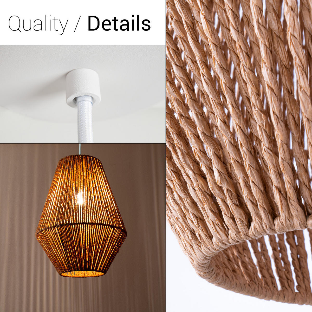 PENDELLEUCHTE Hugo Pd1 Pablo - Weiß, Metall (30/30/37cm) - Paco Home