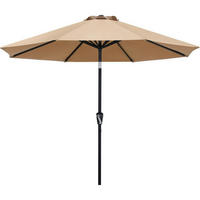 SONNENSCHIRM 270 cm Khaki beidseitig knickbar UPF 50+ - Olivgrün, Textil (40/295cm)