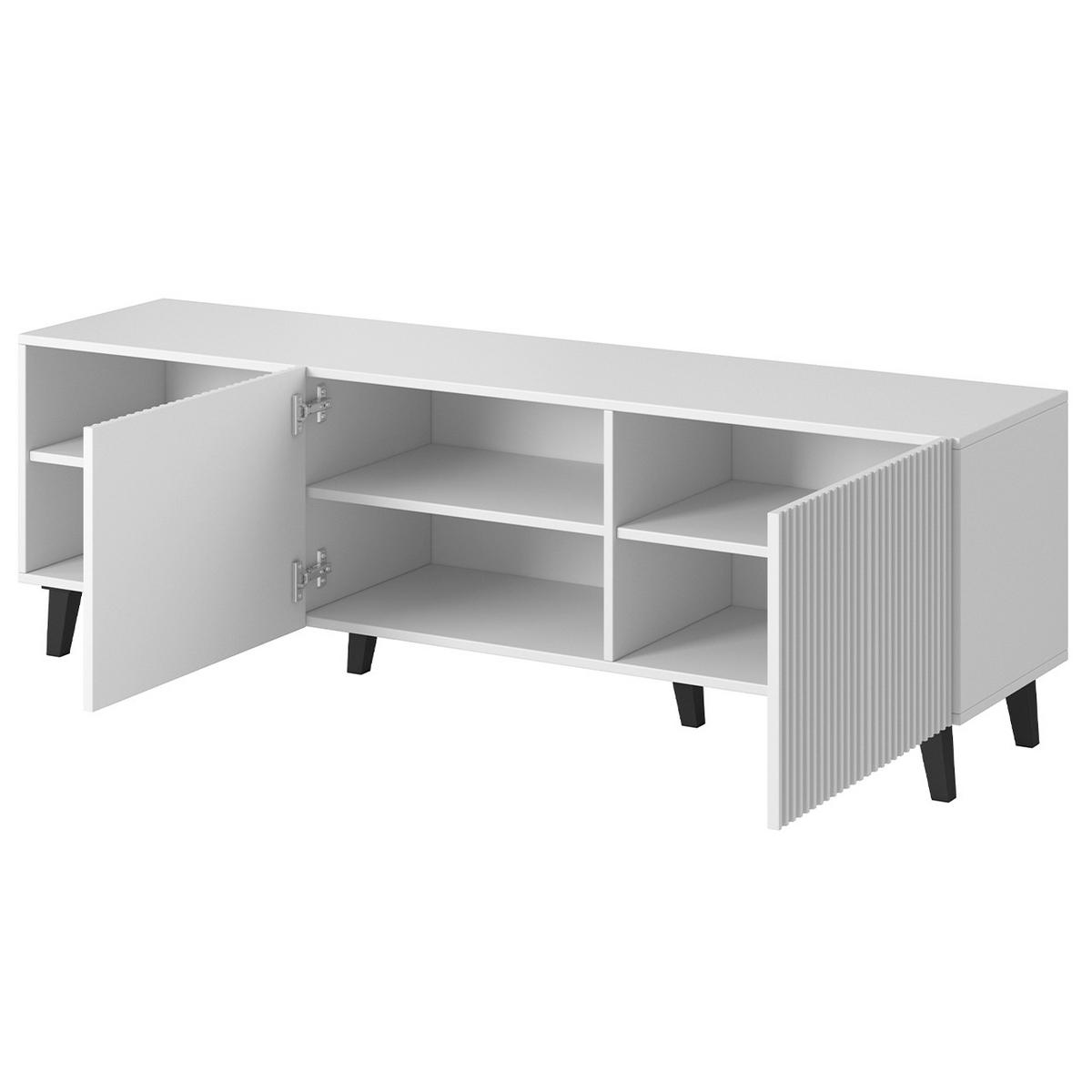 TV-LOWBOARD PAFOS 150 weiß - Schwarz/Weiß, Holzwerkstoff/Kunststoff (150/40cm) - Moebline