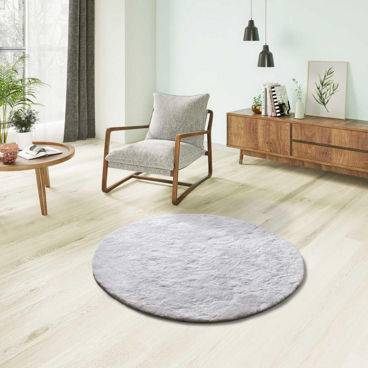 HOCHFLORTEPPICH Weiß Roma 120/120 cm - Weiß, Kunststoff/Textil (120/120cm) - Atticgo