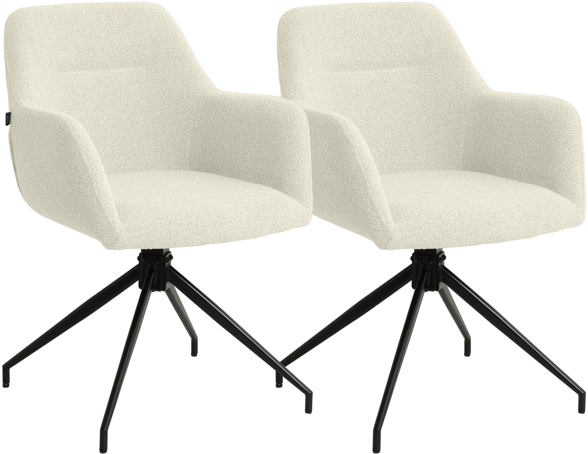 ESSZIMMERSTUHL 2 Stoff Creme - Creme/Schwarz, Textil/Metall (58/85/60cm) - CLP