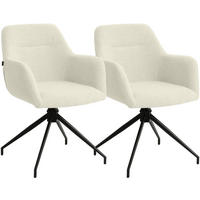 ESSZIMMERSTUHL 2 Stoff Creme - Creme/Schwarz, Textil/Metall (58/85/60cm) - CLP
