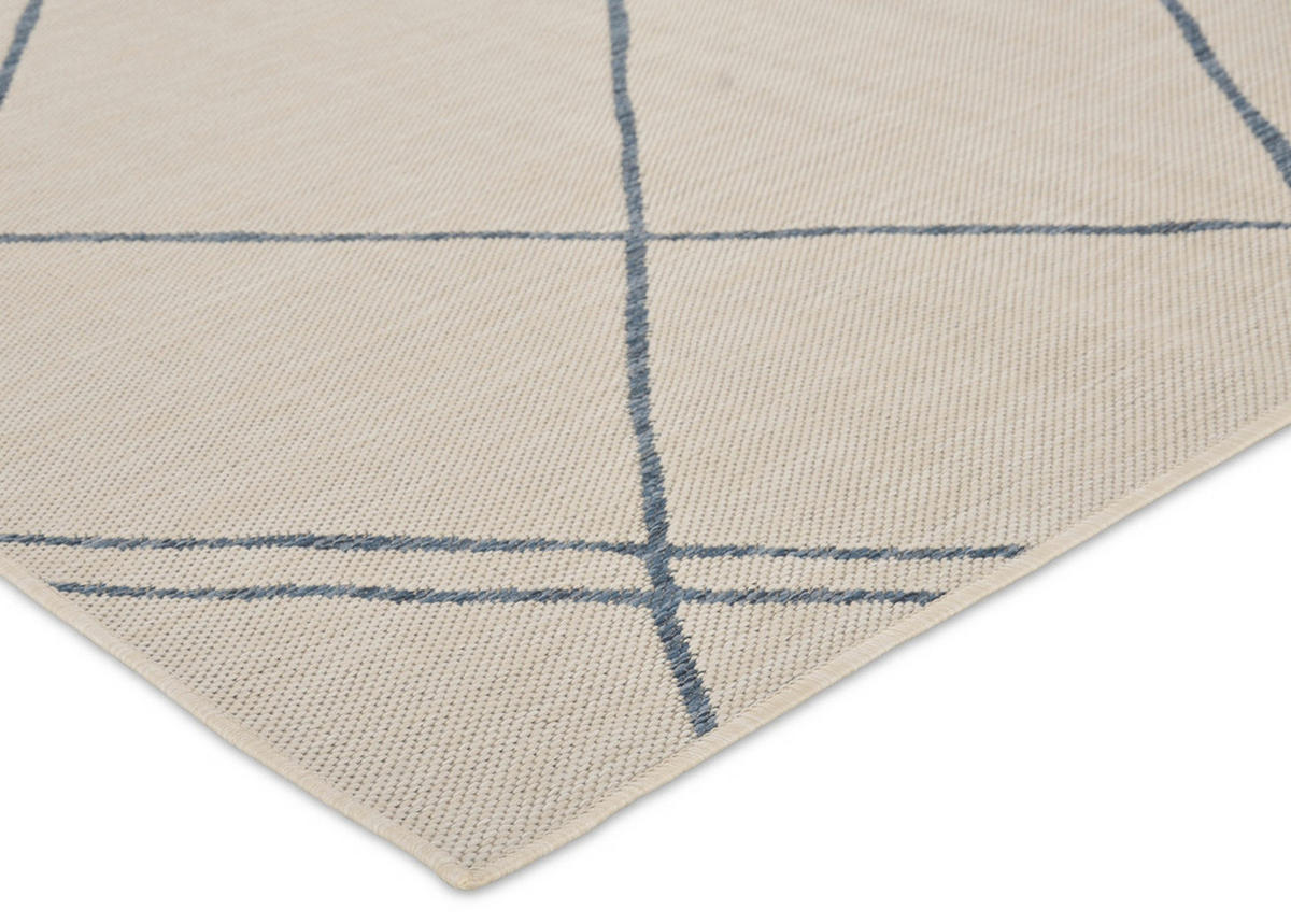 OUTDOOR-TEPPICH Terrace Weiß/Azurblau 80x150 cm - Multicolor, Textil (80/150cm) - Vercai Rugs