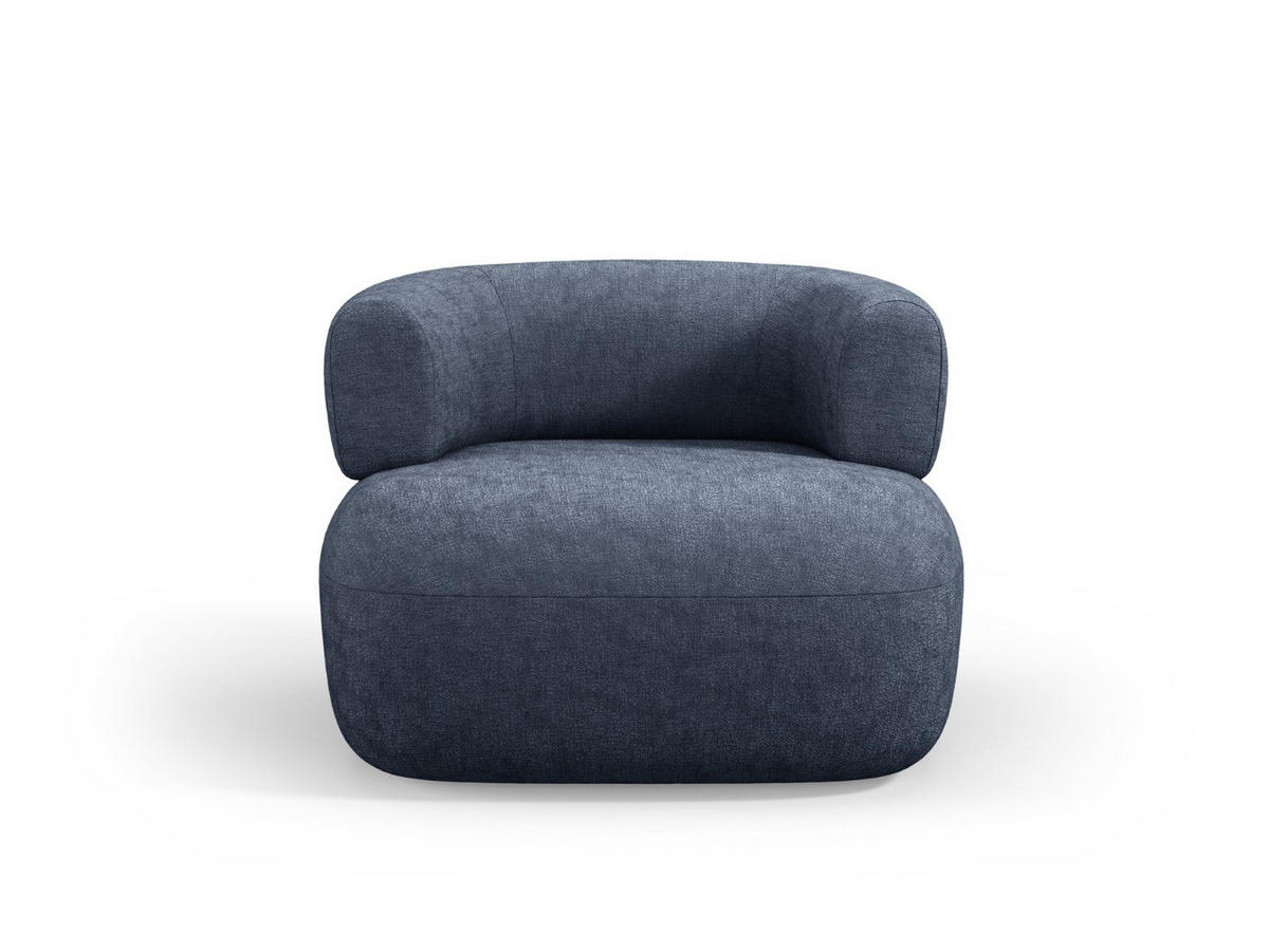 SESSEL Jenny aus Chenille-Stoff dunkelblau - Dunkelblau, Textil (88/73/90cm) - Micadoni