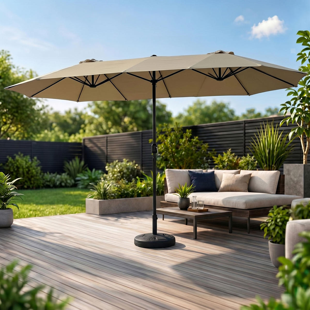 SONNENSCHRIM Beige 245/460 cm - Beige/Schwarz, Metall (460/270cm) - Akord