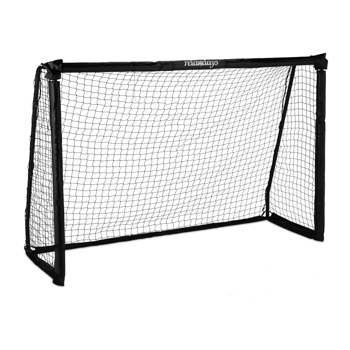 FUSSBALLTOR - Schwarz, Kunststoff/Metall (180/60cm) - Relaxdays