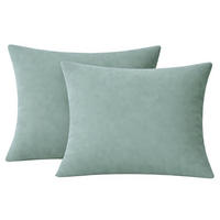 KISSENBEZUG Stone Washed 40x40 cm aus 100% Baumwolle, Renforce Kissenhülle 40 x 40 im 2er Set - Grau Grün - Dunkelgrün, Textil (40/40cm) - Carpe Sonno