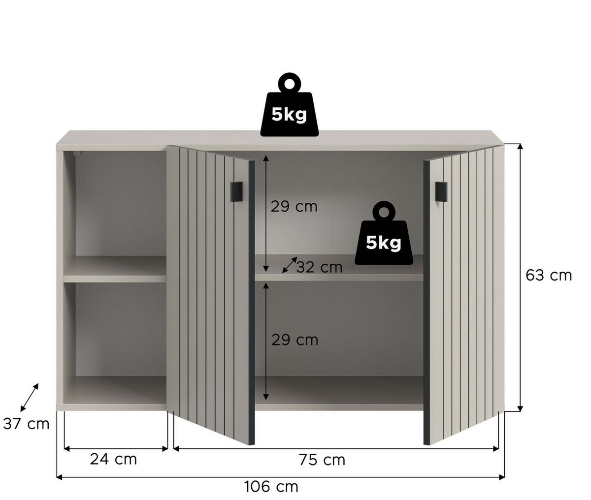 SCHUHSCHRANK Luv (B/H/T: ca. 106/63/37 cm) in Kaschmir/Kaschmir - Kaschmir, Holzwerkstoff (106/63/37cm)