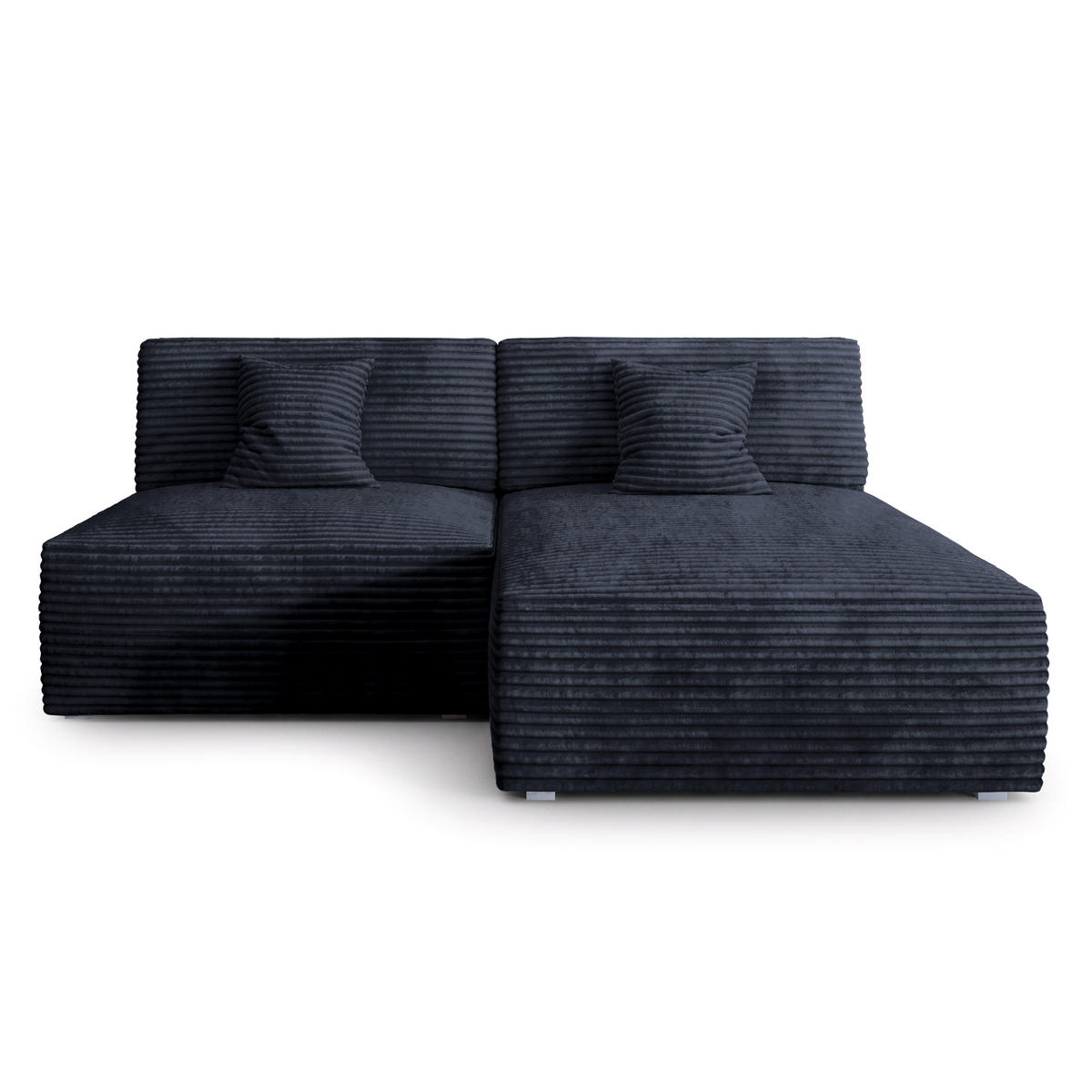 ROHOVÁ SEDAČKA FIORO černá - šedá/černá, dřevo/textil (204/148cm) - MASSENO