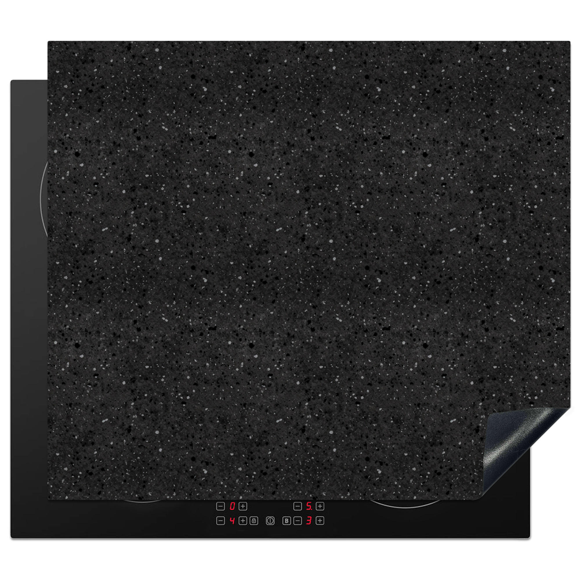 HERDABDECKPLATTE Granit - Schwarz - Grau Ceranfeldabdeckung 59x52 cm - Anthrazit, Kunststoff (59/52/0.2cm) - MuchoWow