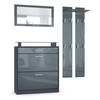 GARDEROBE Loret Front in Grau Hochglanz - Grau, Holzwerkstoff (180/200/23cm) - Vladon