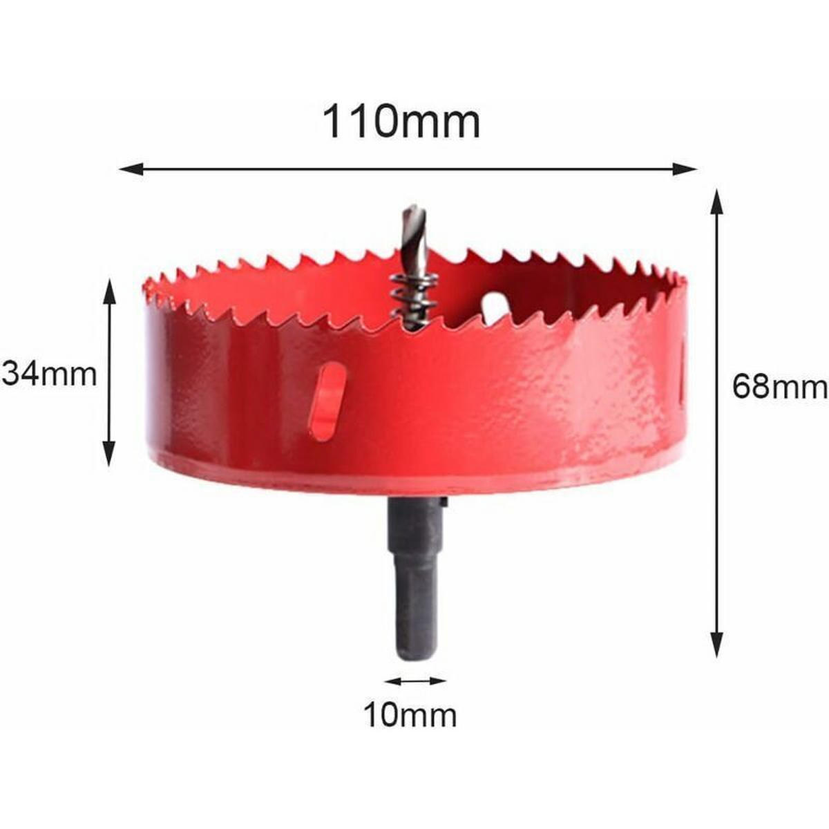 BOHRER - 110 mm - zum Bohren von Löchern in Holz und Aluminium. - Schwarz, Metall (11/6.8/6.8cm) - DCA