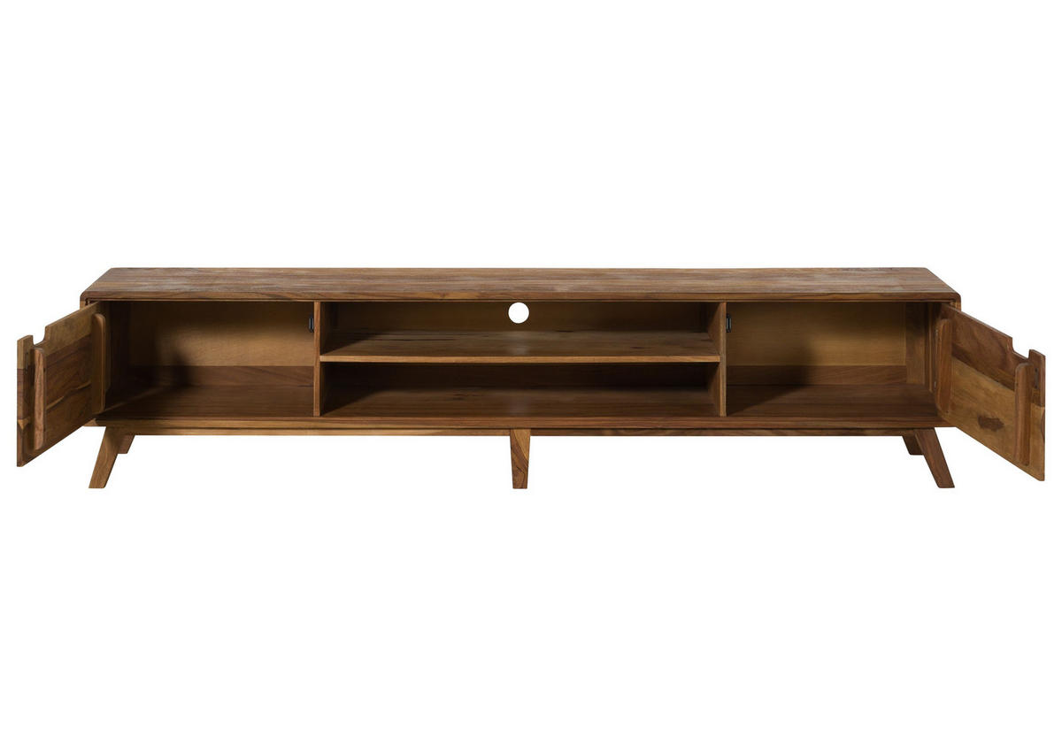 TV-BOARD Sheesham 220x40x48 natur sandgestrahlt lackiert MALMÖ 2 #224 - Naturfarben, Holz (40/48/220cm) - Massivmoebel24