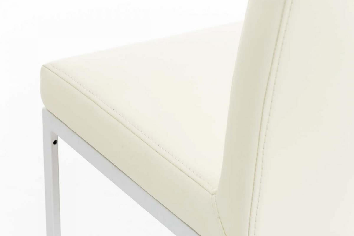 BARHOCKER Lederlook Creme - Creme/Weiß, Textil/Metall (42/86/44cm) - CLP