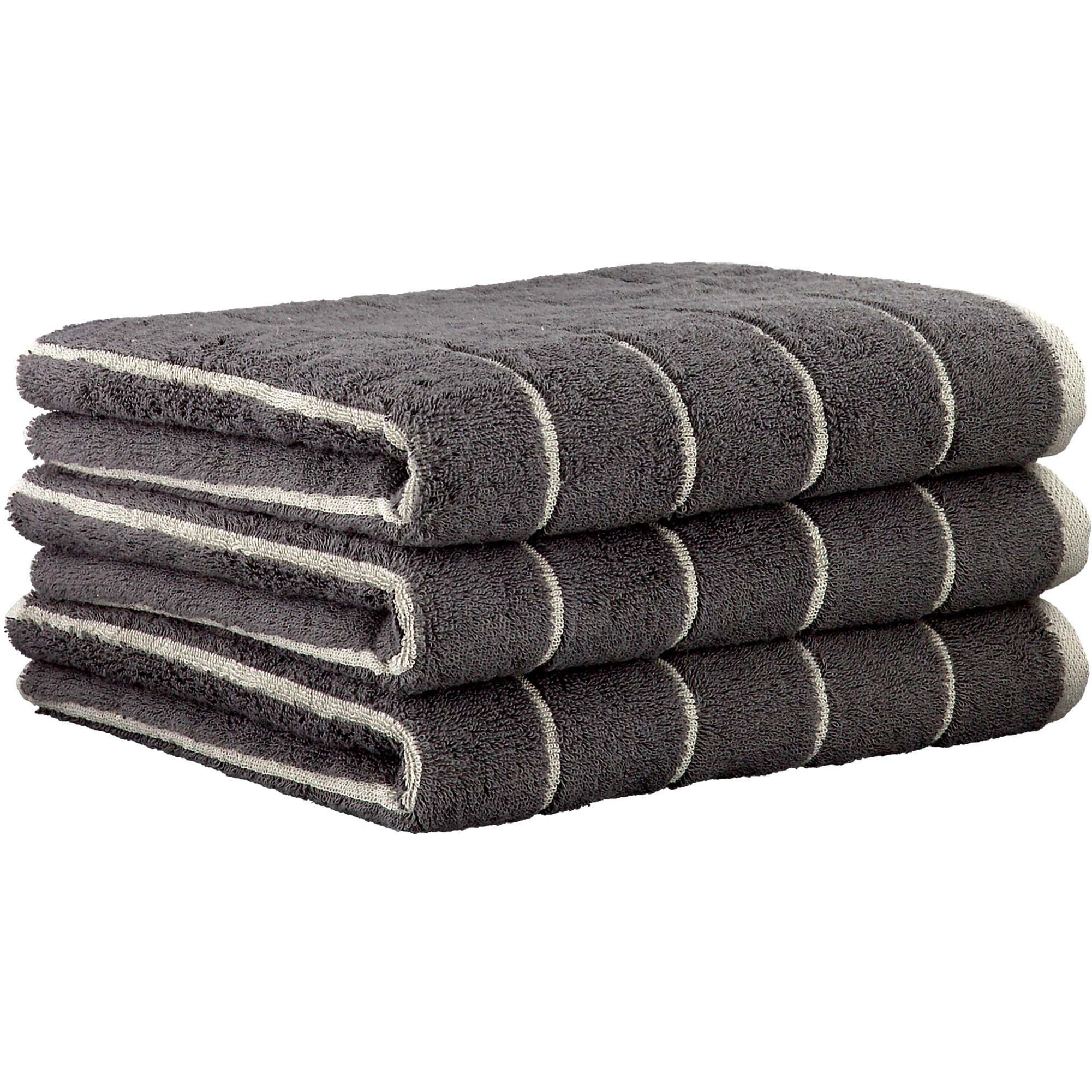 HANDTUCH Unisex Balance Anthrazit 3er Pack Baumwolle - Anthrazit, Textil (200/135cm) - Cawoe