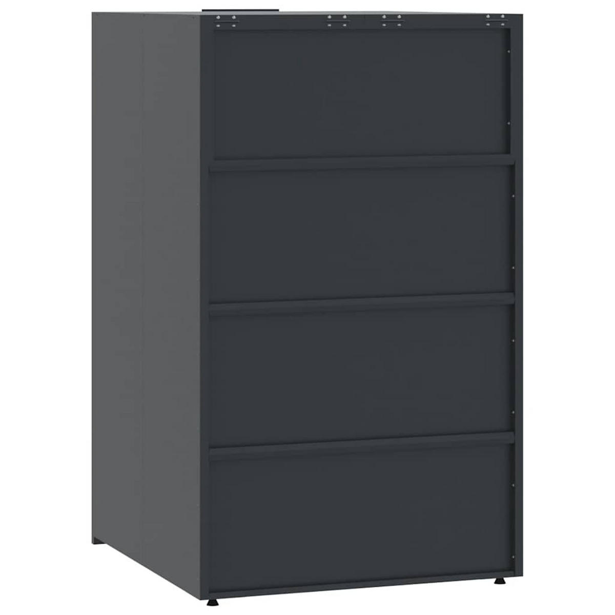 MÜLLTONNENBOX Gorilo für 6 Tonnen Anthrazit 414x79x117 cm - Anthrazit, Metall (414/117/79cm) - DELUKE