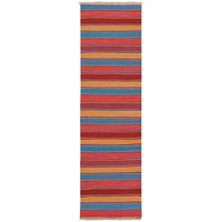 KELIM-LÄUFER handgewebt Gashgai Bunt 196/57 cm Schurwolle - Multicolor, Textil (57/196cm) - Looma