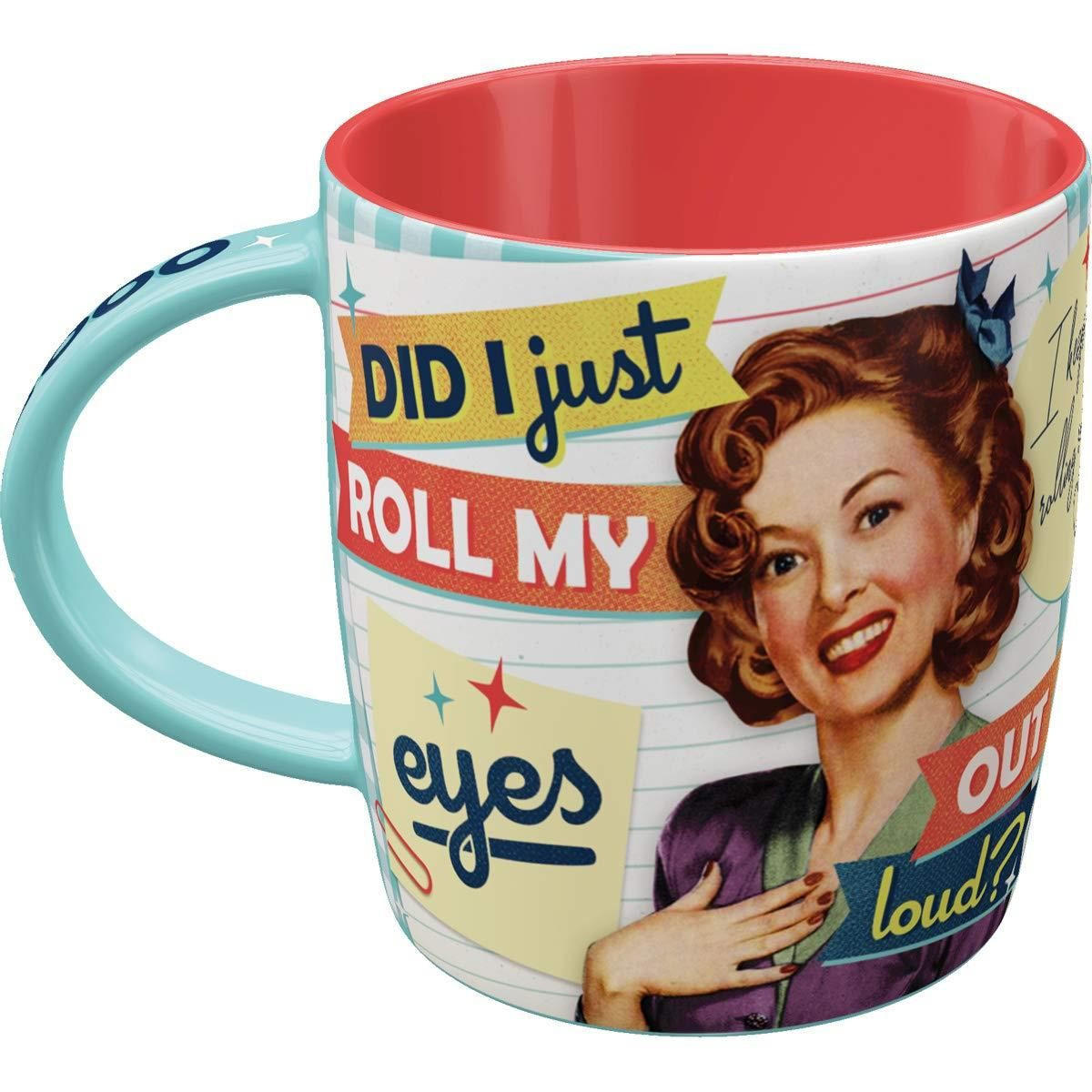 KAFFEETASSE 330 ml Say it 50's Did I Just Roll my Eyes - Multicolor, Keramik (0.33L) - Nostalgic-Art