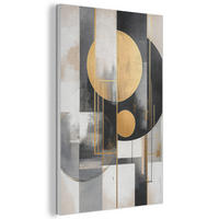 AKUSTIKBILD Abstrakt - Gold - Silber - Formen - Ästhetisch - Modern Wanddeko 60x90 cm - Goldfarben, Kunststoff (60/90/0.9cm) - MuchoWow