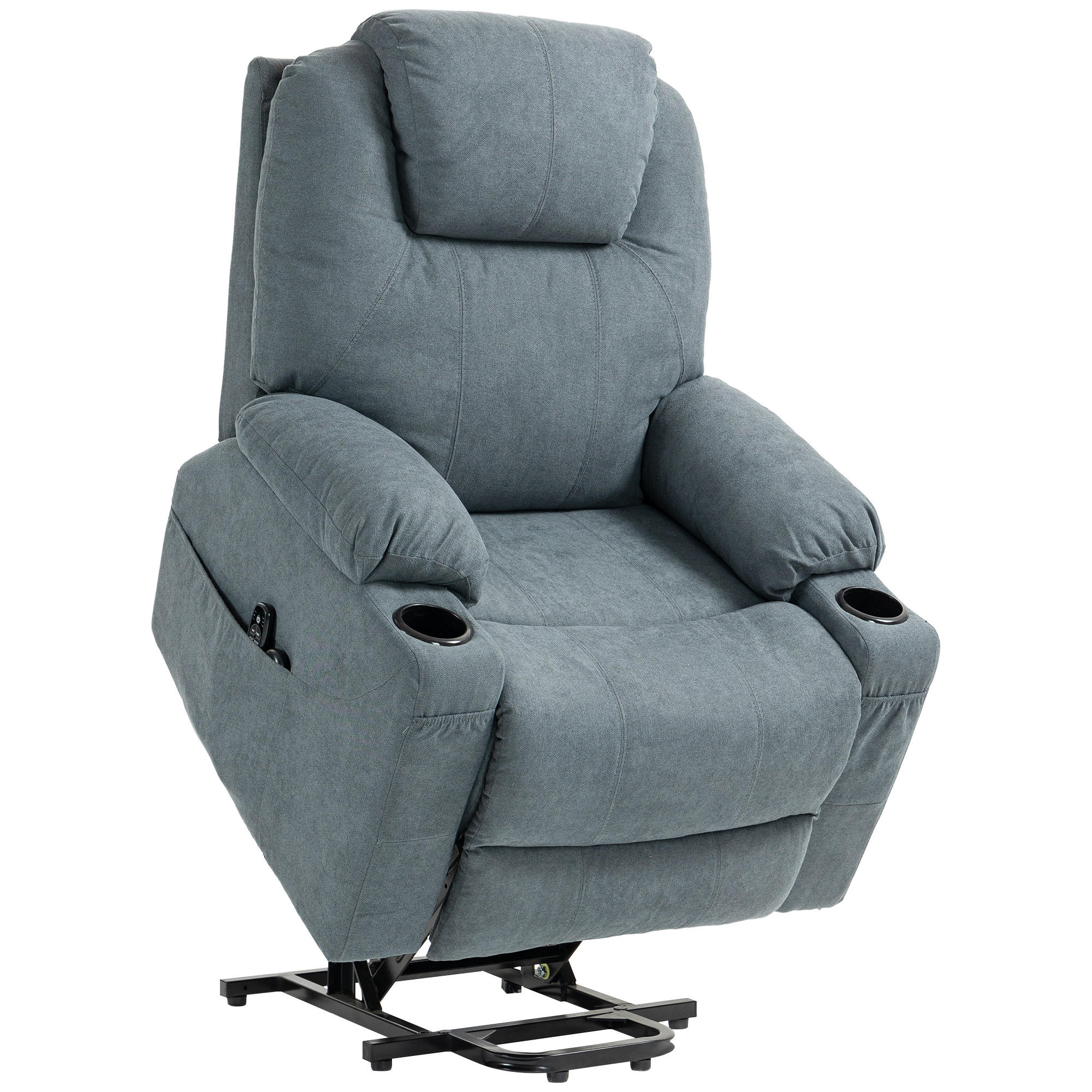 FERNSEHSESSEL mit Aufstehhilfe, Dunkelgrau - Dunkelgrau, Kunststoff (90/107/101cm) - HOMCOM