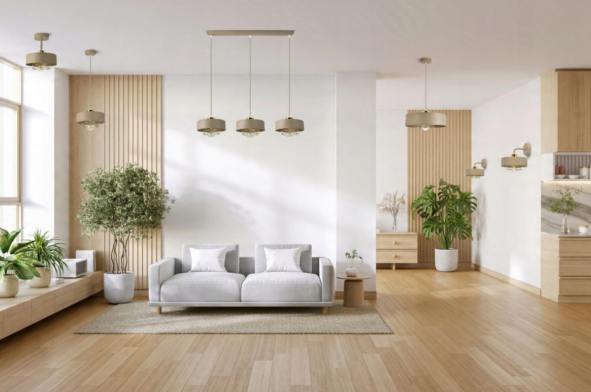 PENDELLEUCHTE ECRU - Beige/Goldfarben, Metall (74/20/100cm) - kiki design