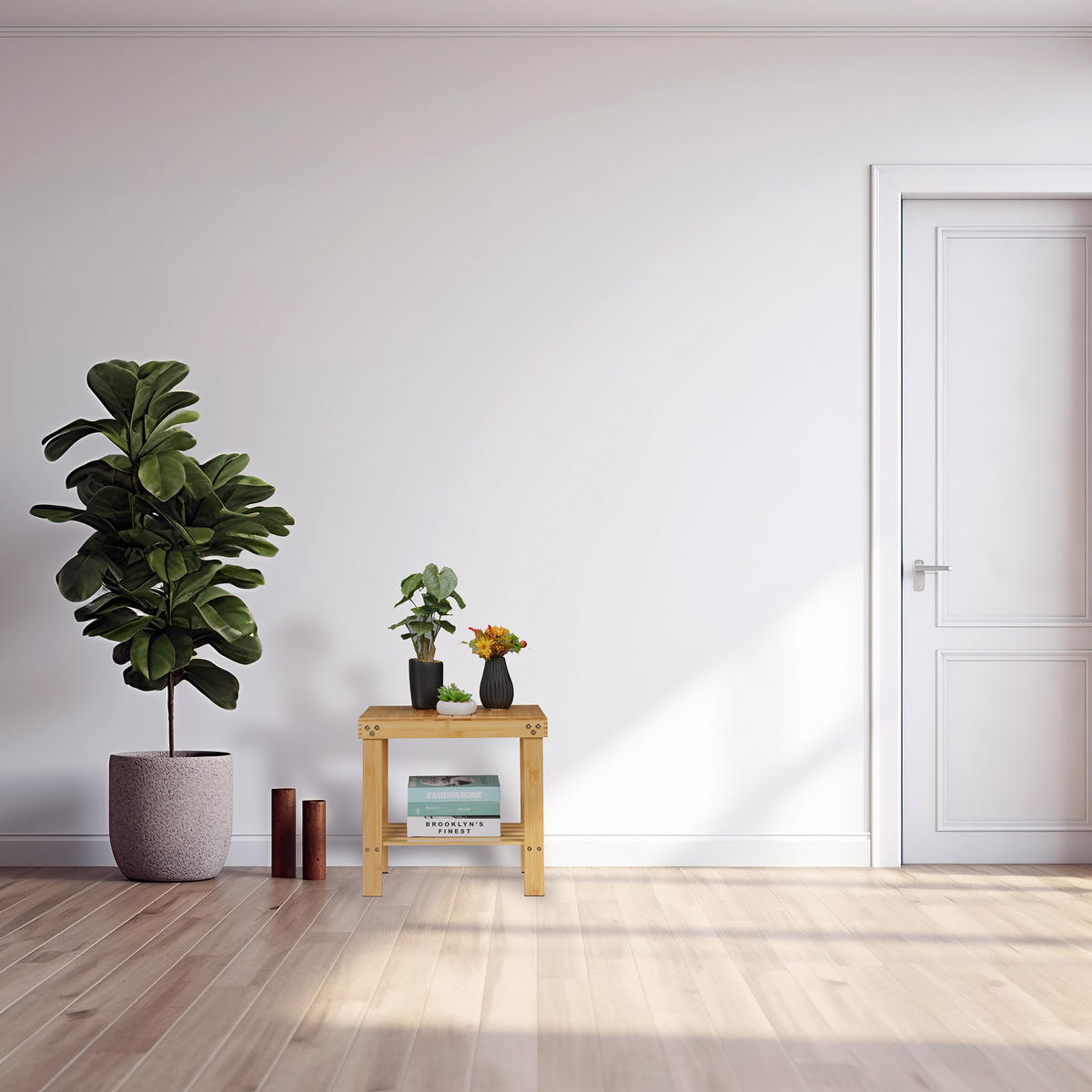 KOUPELNOVÁ stolička - světle hnědá, dřevo (44/41.5/28cm) - Relaxdays