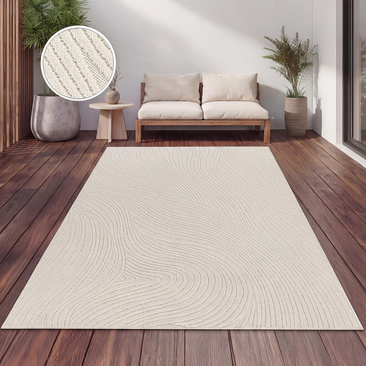 OUTDOORTEPPICH 200/290 cm Cotton 242 - Creme, Textil (200/290cm) - Paco Home