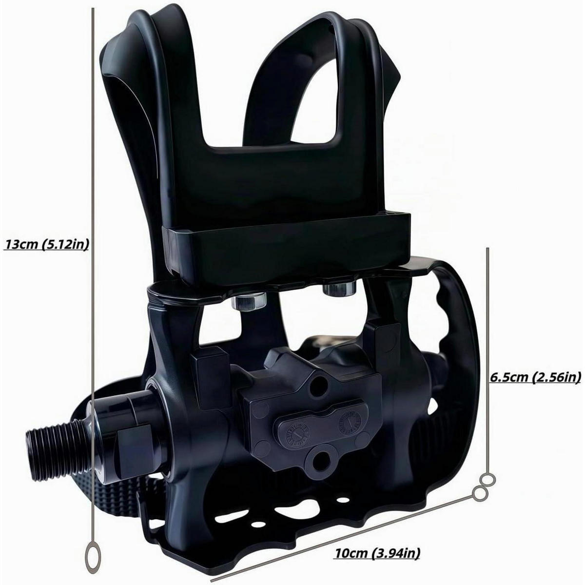 FAHRRADPEDALE mit 4D-Verstellriemen & SmartFit-Clips Schwarz - Schwarz, Kunststoff (15/1.5/17cm)