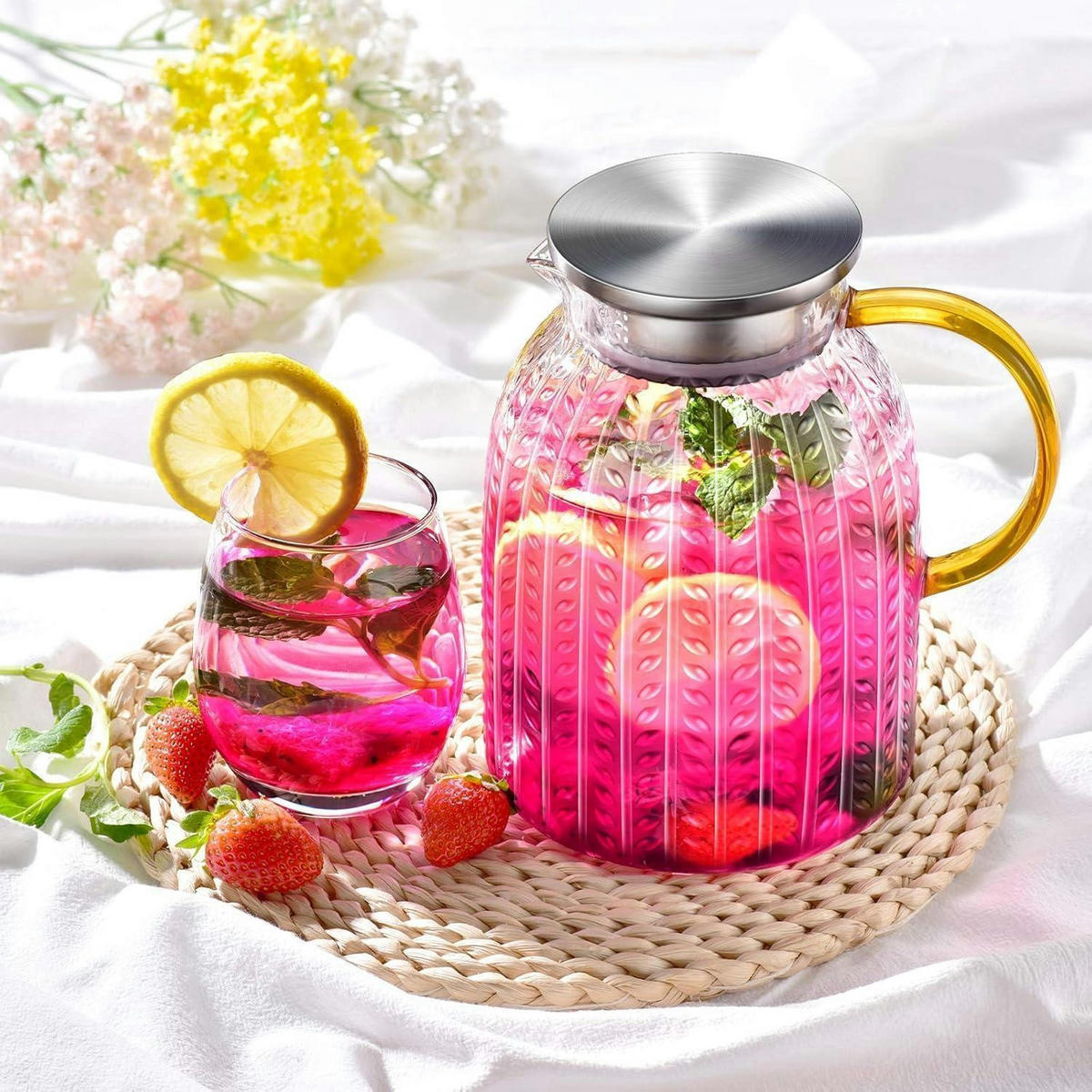 GLASKARAFFE mit Deckel 1,8 Liter - Transparent, Glas (12.7/12.7cm)