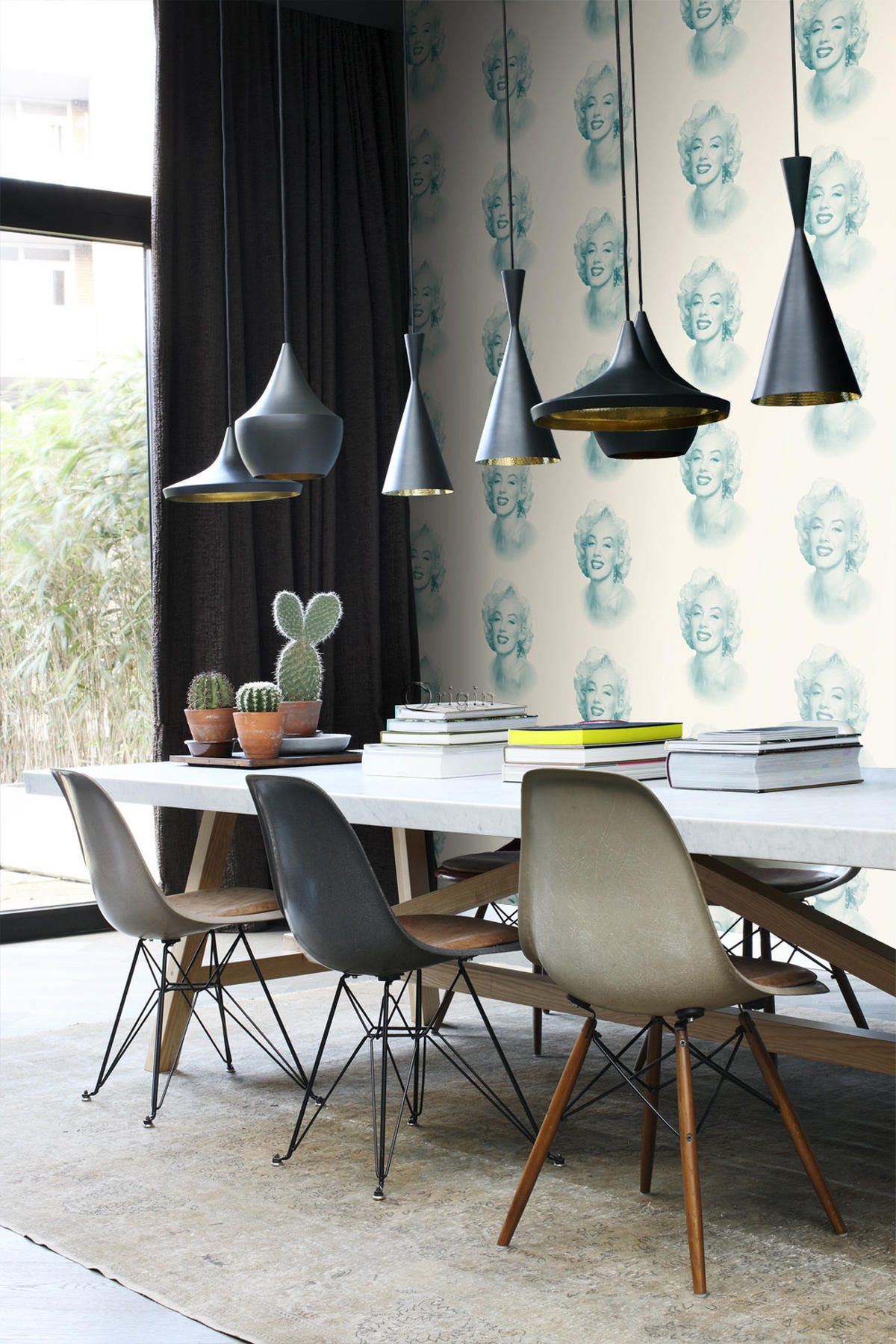 TAPETE Marilyn Monroe 53 cm x 10.05 m - Weiß, Papier (53/1000cm) - Origin Wallcoverings