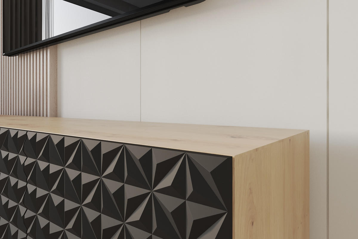 LOWBOARD VIRA-W 2x100x40x41 cm - Artisan / Schwarz - Schwarz, Holzwerkstoff (200/40/41cm) - ALTDECOR