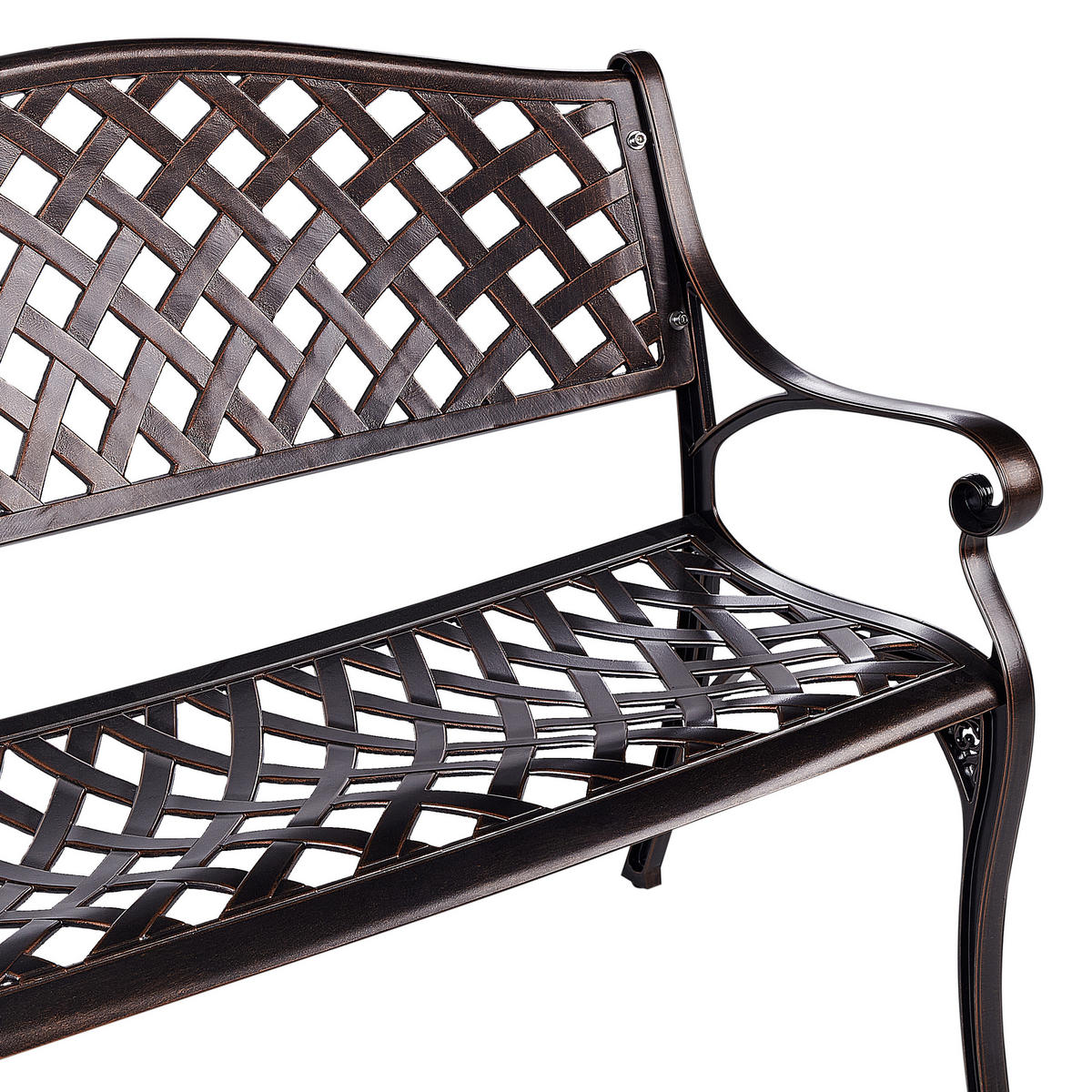 GARTENBANK 2-Sitzer Braun Staggia - Braun, Metall (104/87/56cm) - Beliani